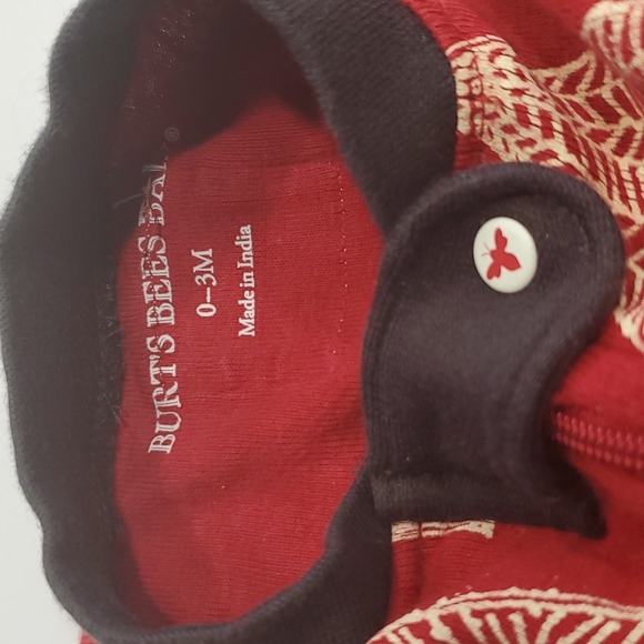 Burt's Bees Baby Zip-up Footie Holiday Pajamas 0-3 Months Newborn - Picture 2 of 6